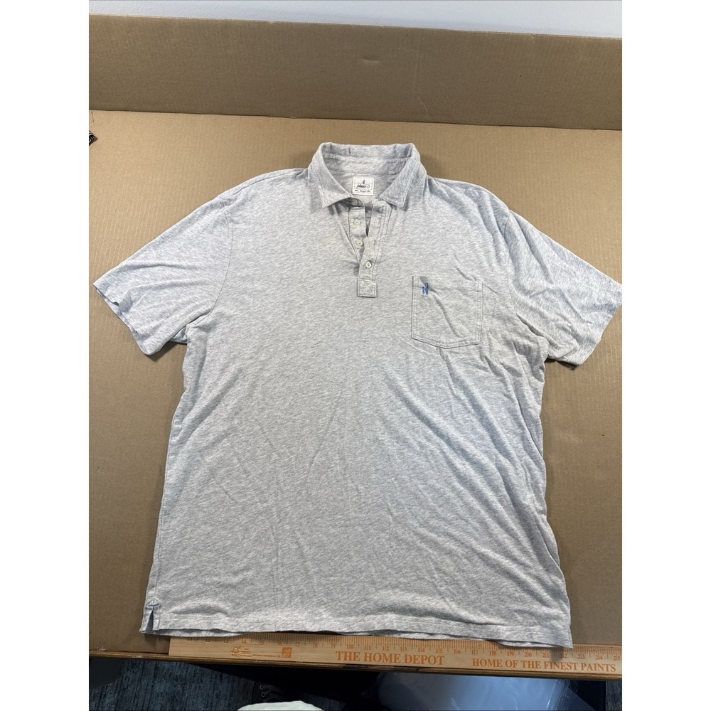 Johnnie-O Polo Size XXL Heather Gray Stretch Pocket Hangin Out